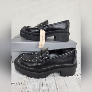 New BCBGeneration Women's Marley Loafer Black Sz 8M, 8.5M Studded Platform Shoes